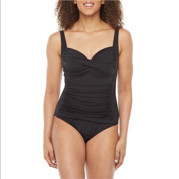 Liz Claiborne Black One Piece Swimwear - Picture 2 of 3